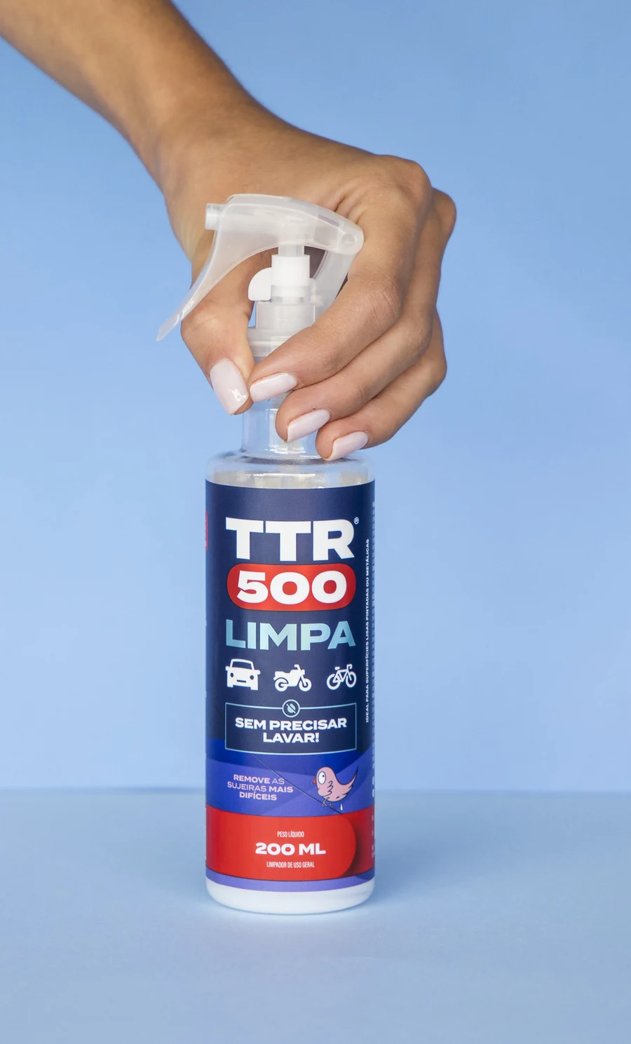 Frasco TTR500 Limpa 200ml na mão